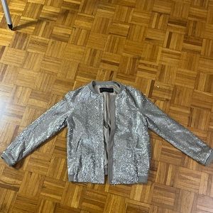 Zara sequined bomber jacket Sz XS